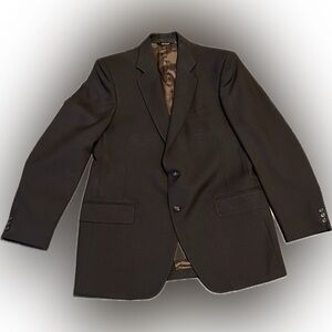 🔴Vintage Classic Brown Men's Vest Suit Blazer Jacket Coat  2 Piece Set 42 Long